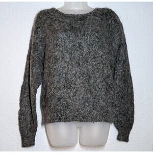 Vtg JH Collectibles Sweater Women Sz Medium Grey Wool Blend Pullover